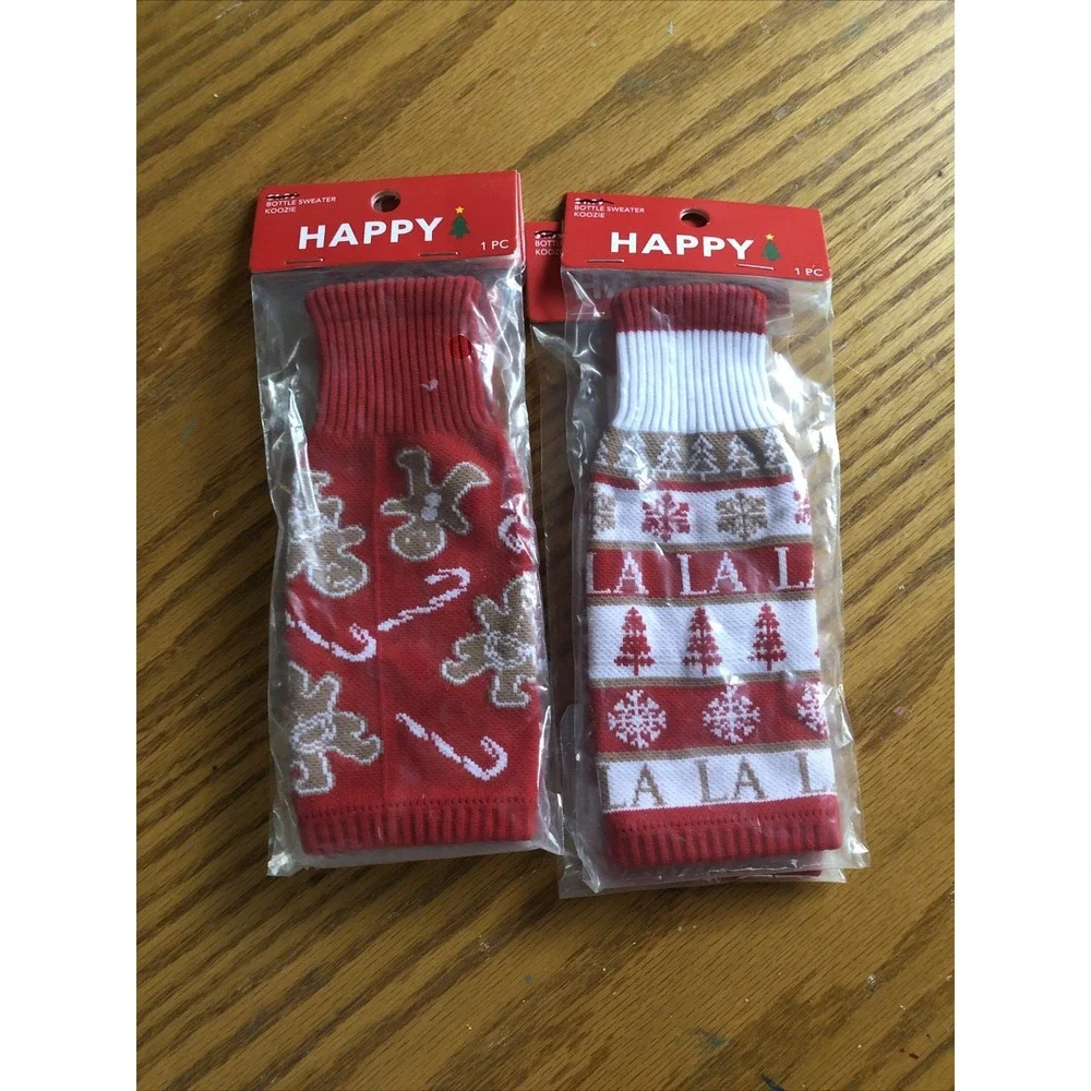 Sweater koozie For Bottles, Christmas Koozie 4 Total
